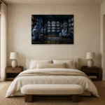 Premium Wall Art Yatay Html Edition – NM3-BLU-PC-H-002 showcased in an elegant minimalist interior