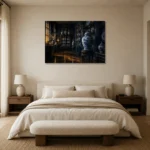 Premium Wall Art Yatay Html Edition – NM3-BLU-PC-H-003 showcased in an elegant minimalist interior