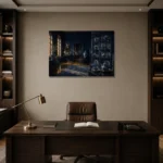 Premium Wall Art Yatay Html Edition – NM3-BLU-PC-H-005 displayed in a contemporary gallery-inspired room