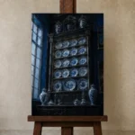 Premium Wall Art Dikey Html Edition – NM3-BLU-PC-V-002 displayed on a studio easel