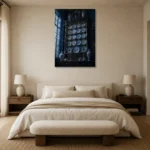 Premium Wall Art Dikey Html Edition – NM3-BLU-PC-V-002 showcased in an elegant minimalist interior