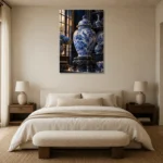 Premium Wall Art Dikey Html Edition – NM3-BLU-PC-V-003 showcased in an elegant minimalist interior