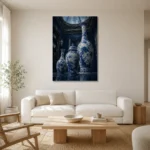 Premium Wall Art Dikey Html Edition – NM3-BLU-PC-V-004 styled in a refined neutral interior