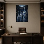Premium Wall Art Dikey Html Edition – NM3-BLU-PC-V-004 displayed in a contemporary gallery-inspired room
