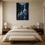 Premium Wall Art Dikey Html Edition – NM3-BLU-PC-V-004 showcased in an elegant minimalist interior