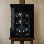 Premium Wall Art Dikey Html Edition – NM3-BLU-PC-V-005 displayed on a studio easel