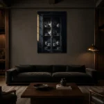 Premium Wall Art Dikey Html Edition – NM3-BLU-PC-V-005 shown in a warm modern interior