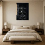 Premium Wall Art Dikey Html Edition – NM3-BLU-PC-V-005 showcased in an elegant minimalist interior