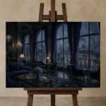 Premium Wall Art Yatay Html Edition – NM3-BLU-RW-H-001 displayed on a studio easel