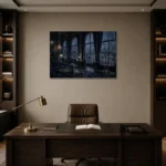 Premium Wall Art Yatay Html Edition – NM3-BLU-RW-H-001 displayed in a contemporary gallery-inspired room