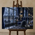 Premium Wall Art Yatay Html Edition – NM3-BLU-RW-H-002 displayed on a studio easel