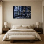 Premium Wall Art Yatay Html Edition – NM3-BLU-RW-H-002 showcased in an elegant minimalist interior
