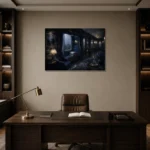 Premium Wall Art Yatay Html Edition – NM3-BLU-RW-H-003 displayed in a contemporary gallery-inspired room