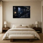 Premium Wall Art Yatay Html Edition – NM3-BLU-RW-H-003 showcased in an elegant minimalist interior