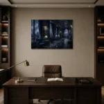 Premium Wall Art Yatay Html Edition – NM3-BLU-RW-H-004 displayed in a contemporary gallery-inspired room