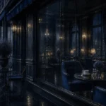 Rain Passage Café Table Blue Bedroom Wall Art