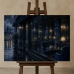 Premium Wall Art Yatay Html Edition – NM3-BLU-RW-H-005 displayed on a studio easel