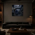 Premium Wall Art Kare Html Edition – NM3-BLU-RW-S-002 shown in a warm modern interior