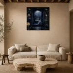 Premium Wall Art Kare Html Edition – NM3-BLU-RW-S-003 presented in a sophisticated home setting