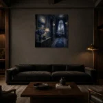 Premium Wall Art Kare Html Edition – NM3-BLU-RW-S-004 shown in a warm modern interior