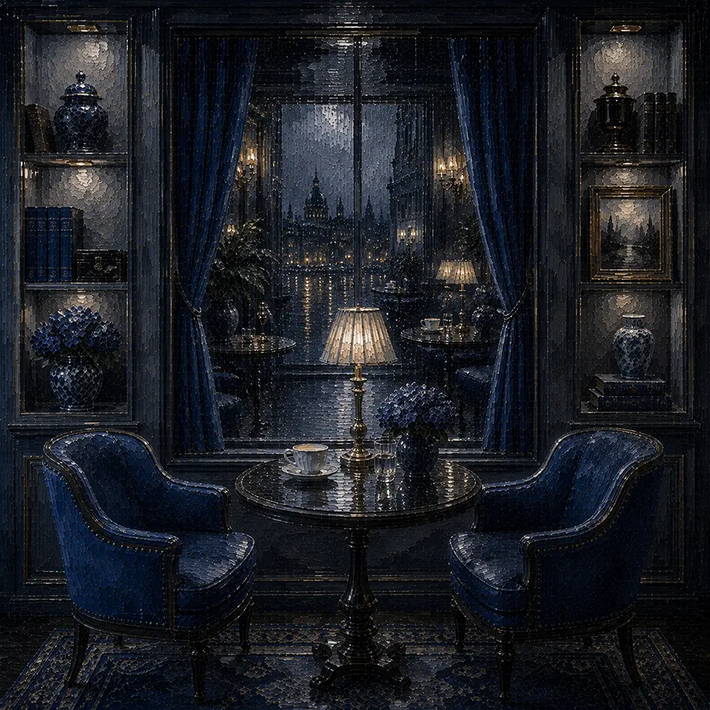 Rain Constellation Café Table Blue Bedroom Wall Art