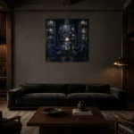 Premium Wall Art Kare Html Edition – NM3-BLU-RW-S-005 shown in a warm modern interior