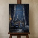 Premium Wall Art Dikey Html Edition – NM3-BLU-RW-V-001 displayed on a studio easel