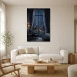 Premium Wall Art Dikey Html Edition – NM3-BLU-RW-V-001 styled in a refined neutral interior