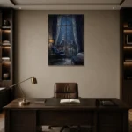 Premium Wall Art Dikey Html Edition – NM3-BLU-RW-V-001 displayed in a contemporary gallery-inspired room