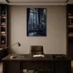 Premium Wall Art Dikey Html Edition – NM3-BLU-RW-V-002 displayed in a contemporary gallery-inspired room