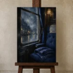 Premium Wall Art Dikey Html Edition – NM3-BLU-RW-V-003 displayed on a studio easel