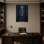 Premium Wall Art Dikey Html Edition – NM3-BLU-RW-V-005 displayed in a contemporary gallery-inspired room