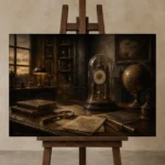 Premium Wall Art Yatay Html Edition – NM3-BRN-AN-H-001 displayed on a studio easel