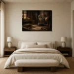 Premium Wall Art Yatay Html Edition – NM3-BRN-AN-H-001 showcased in an elegant minimalist interior