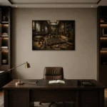 Premium Wall Art Yatay Html Edition – NM3-BRN-AN-H-002 displayed in a contemporary gallery-inspired room