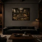 Premium Wall Art Yatay Html Edition – NM3-BRN-AN-H-002 shown in a warm modern interior
