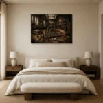 Premium Wall Art Yatay Html Edition – NM3-BRN-AN-H-002 showcased in an elegant minimalist interior