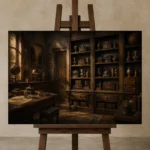 Premium Wall Art Yatay Html Edition – NM3-BRN-AN-H-003 displayed on a studio easel