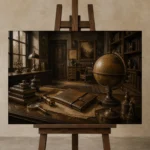 Premium Wall Art Yatay Html Edition – NM3-BRN-AN-H-004 displayed on a studio easel