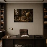 Premium Wall Art Yatay Html Edition – NM3-BRN-AN-H-004 displayed in a contemporary gallery-inspired room