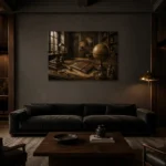 Premium Wall Art Yatay Html Edition – NM3-BRN-AN-H-004 shown in a warm modern interior