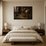 Premium Wall Art Yatay Html Edition – NM3-BRN-AN-H-004 showcased in an elegant minimalist interior