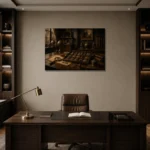 Premium Wall Art Yatay Html Edition – NM3-BRN-AN-H-005 displayed in a contemporary gallery-inspired room
