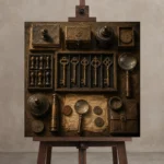 Premium Wall Art Kare Html Edition – NM3-BRN-AN-S-002 displayed on a studio easel