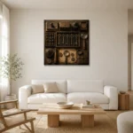 Premium Wall Art Kare Html Edition – NM3-BRN-AN-S-002 styled in a refined neutral interior