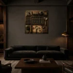 Premium Wall Art Kare Html Edition – NM3-BRN-AN-S-002 shown in a warm modern interior