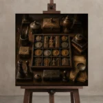 Premium Wall Art Kare Html Edition – NM3-BRN-AN-S-005 displayed on a studio easel