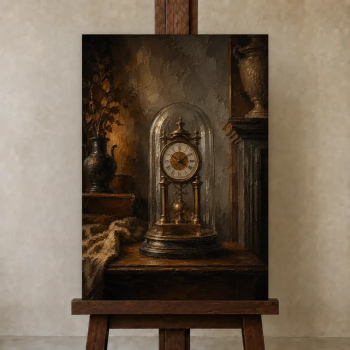 Premium Wall Art Dikey Html Edition – NM3-BRN-AN-V-001 displayed on a studio easel