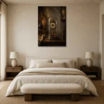 Premium Wall Art Dikey Html Edition – NM3-BRN-AN-V-001 showcased in an elegant minimalist interior