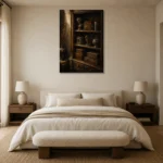 Premium Wall Art Dikey Html Edition – NM3-BRN-AN-V-003 showcased in an elegant minimalist interior